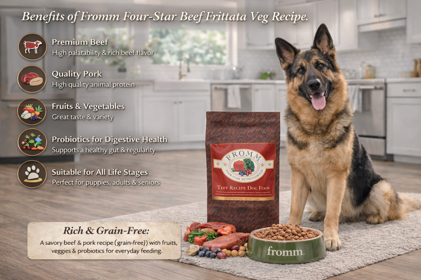 Fromm Four-Star Beef Frittata Veg Recipe Dog Food
