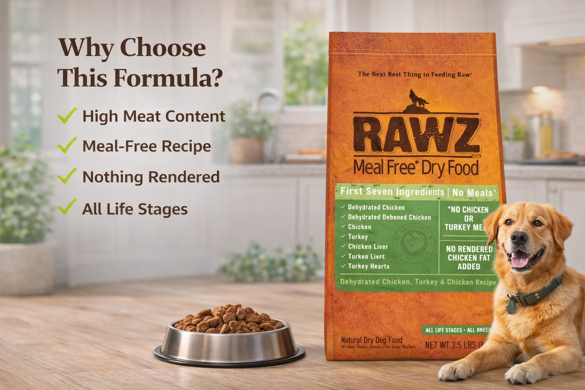 RAWZ Meal-Free Dehydrated Chicken, Turkey &amp; Chicken Dog Food