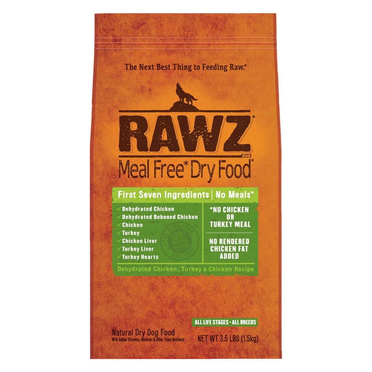 RAWZ Meal-Free Dehydrated Chicken, Turkey &amp; Chicken Dog Food