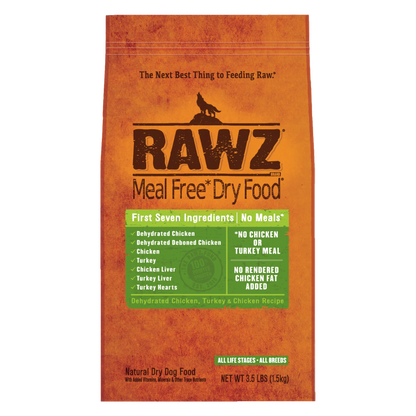 RAWZ Meal-Free Dehydrated Chicken, Turkey &amp; Chicken Dog Food